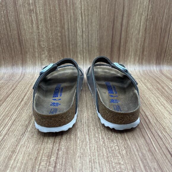 Birkenstock Arizona Soft Footbed Womens Sandals EU 36 US 5 Metallic Silver - Picture 2 of 9